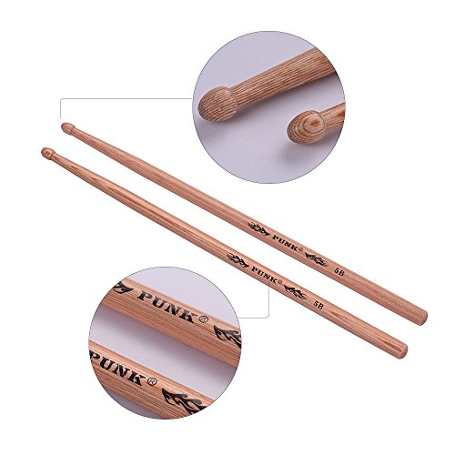 Baqueta Yinhing 5B de madera de Hickory para batería, superficie lisa, volumen bajo, para jóvenes y bandas de rock miniatura 2