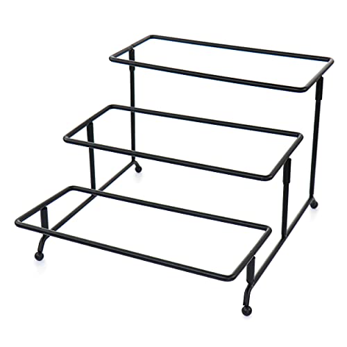 Elama Ceramic Stoneware Condiment Appetizer Set, 4 Piece, 3 Tier Porcelain And Metal 4 #TOP7