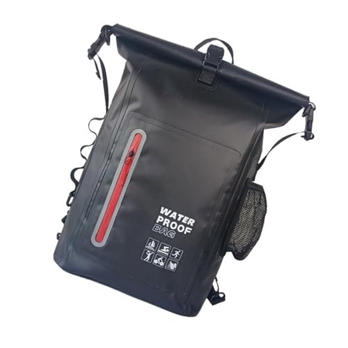 Sac à dos hydrofuge en PVC noir M avec bandoulière ergonomique pour voyage