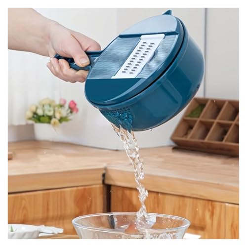 Cortador de verduras multifuncional 12 en 1 azul 9pcs miniatura 6