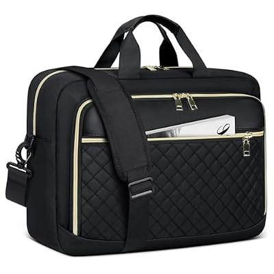 NEWHEY Borsa Porta PC 17.3 Pollici Borsa da Lavoro Donna Impermeabile Borsa Computer Grande Borsa Messenger Valigetta Portadocumenti Tracolla per Ufficio, Università, Scuola,Nero