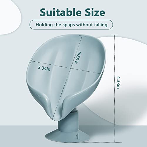 Soap Holder Soap Dish Self Draining Soap Holder，Bar Soap Holder,Leaf Shape Soap Holder，Soap Saver, Extend Soap Life, Keep Soap Bars Dry Clean （Green + Gray） 2Pcs #TOP1