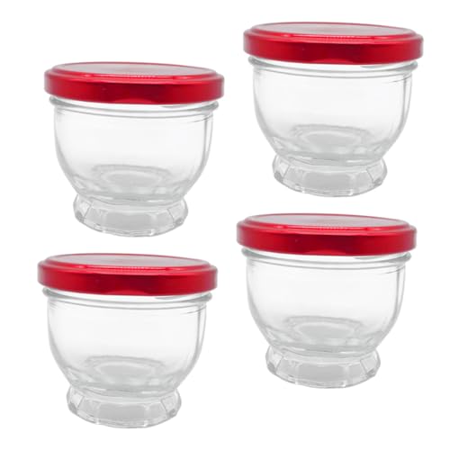 4 Vasos de Vidrio para Yogur Capacidad 100ml Material Vidrio Transparente 2
