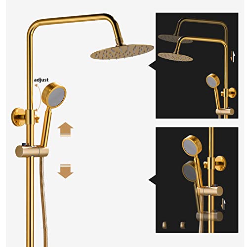 Ensemble de douche en or anti-calcaire avec bouchon pivotant fluide pour douche