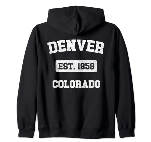 Recuerdo vintage de Denver Colorado Colorado Est. 1858 Sudadera con Capucha