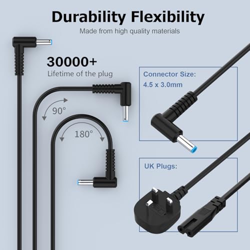 45W Laptop Charger Compatible with HP Pavilion 11 13 15, Elitebook Folio, Spectre Ultrabook, Stream 11 13 14, Chromebook 11 14, ProBook, 741727-001 721092-001 Ac Adapter Power Supply (4.5x 3mm) - Image 2