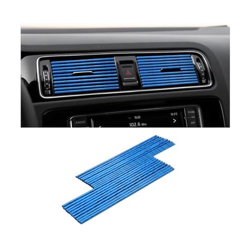 Ywdiml Car Air Conditioner Decoration Strip, 20PCS Flexible Bendable Air Vent Outlet Trim, Automotive Interior Moulding Decorative Accessories, Compatible with Most Vehicle (Crisp Ice Blue)