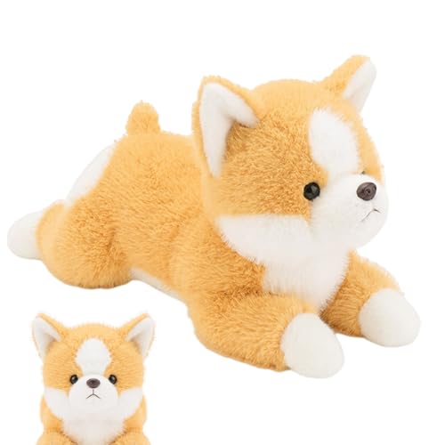 Stoffhund Plüschtier - Weiches Begleitspielzeug Aus Plüsch,Kuschelpuppe Mit Kissenfunktion | Für Kinder Jugendliche Erwachsene Und Sammler Bei Spielzeit Schlafenszeit Im Kinderzimmer Wohnzimmer Bett