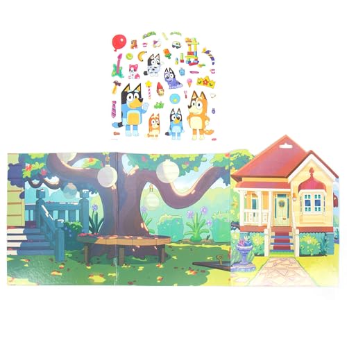 Image of Horizon Group USA Bluey Sticker Playset, 2 Sticker Play Scenes, 35+ Reusable Puffy Bluey Repositionable Stickers for Kids, Perfect for Travel, Screen-Free Fun (Pack of 2)