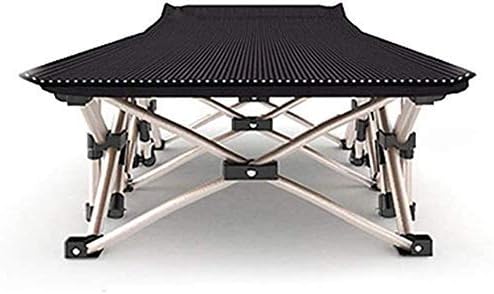 Lit Pliable Portable dossier réglable Pliable bain de Soleil Parasol Cadre en métal respirant inclinable mobilier de Bureau à Domicile (Couleur: Noir Taille: 190 75 35 cm