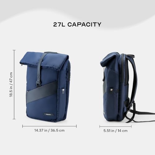 Image of Assembly Oblique Laptop Backpack for Men Women 15.6 Inch Office Travel Bag Rain Cover Dog Hook Passport Pocket