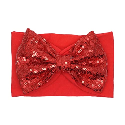 Baby Headbands glitter baby bow, Cheer Bows, Sequin Hair Accessories for Newborn Infant Toddlers.(FD94) (White.Red.Black)3