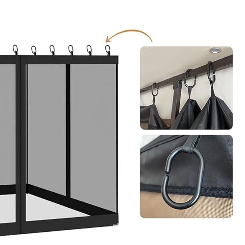 Red para toldo de patio exterior anti protector solar 3x3m 8