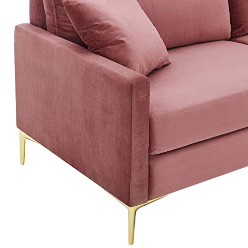 Modway EEI-4447-DUS Juliana Performance Velvet Upholstered Sofa In Dusty Rose thumb #6