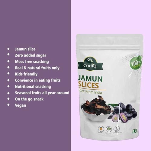 Cudiq Jamun Slices 100gm (Pack of 1) | No Preservatives, No Added Sugar, Healthy Dried Fruit | 100% Natural, Vegan, Gluten Free Snack for Kids and Adults - Image 3 thumbnail