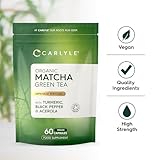 Organic Matcha Green Tea Capsules 2210mg | Japanese Matcha Green Tea Extract with Turmeric, Acerola & Black Pepper | High Strength Complex | 60 Vegan Capsules | by Carlyle - Image 5