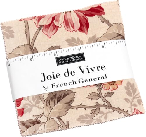 Joie de Vivre Charm Pack by French General, 42 5-Inch Precut Fabric Quilt Squares