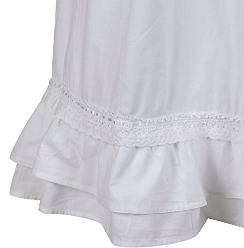 The 1 for U Martha Nightgown 100% Cotton Victorian Style - Sizes XS - 3X - (XXL / 2X, White)