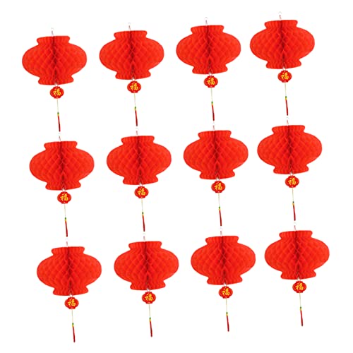 Operitacx 80 Pcs Foldable Red Paper Lanterns Festive Year Decorations for Spring Festival Parties Celebrations and Home Decor