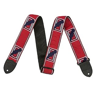 SM SunniMix Sangle de guitare épaississant les accessoires de musique brodés pour basse, rouge Bleu - Les Beatles, Paul McCartney, John Lennon, RIngo Starr, George Harrison SM SunniMix Sangle de guitare épaississant les accessoires de musique brodés pour basse, rouge Bleu – Image 2