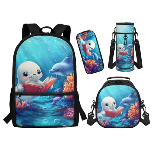 Sac à dos d'école chaqlin avec trousse et boîte à déjeuner ergonomique