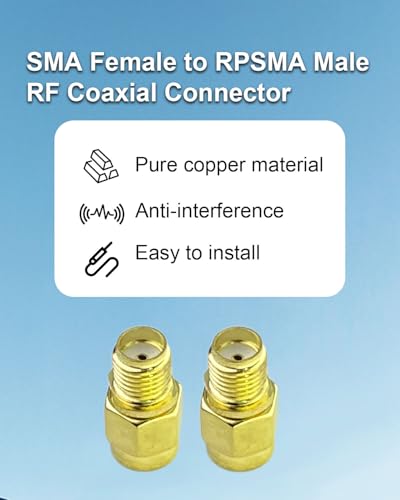 Adaptador SMA Hembra a RP-SMA Macho 2-Pack miniatura 4
