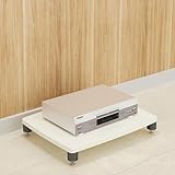 Moderno soporte multimedia de audio y vídeo, estante estéreo y soporte de TV para juegos, gabinete de almacenamiento de medios para sala de estar y estudio de grabación, elegante diseño blanco, 8 cm