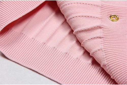 Robe pull en tricot de qualité supérieure fine maille côtelée à boutons Kelsiop