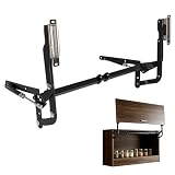 Vertical Lifting Hinge, Kitchen Mechanical Hinge Vertical Swing Lifting Pneumatic arm Slowly Closes, Suitable for Kitchen Cabinet Width of 19.69-35.43'', Matte Black Durable and Quiet