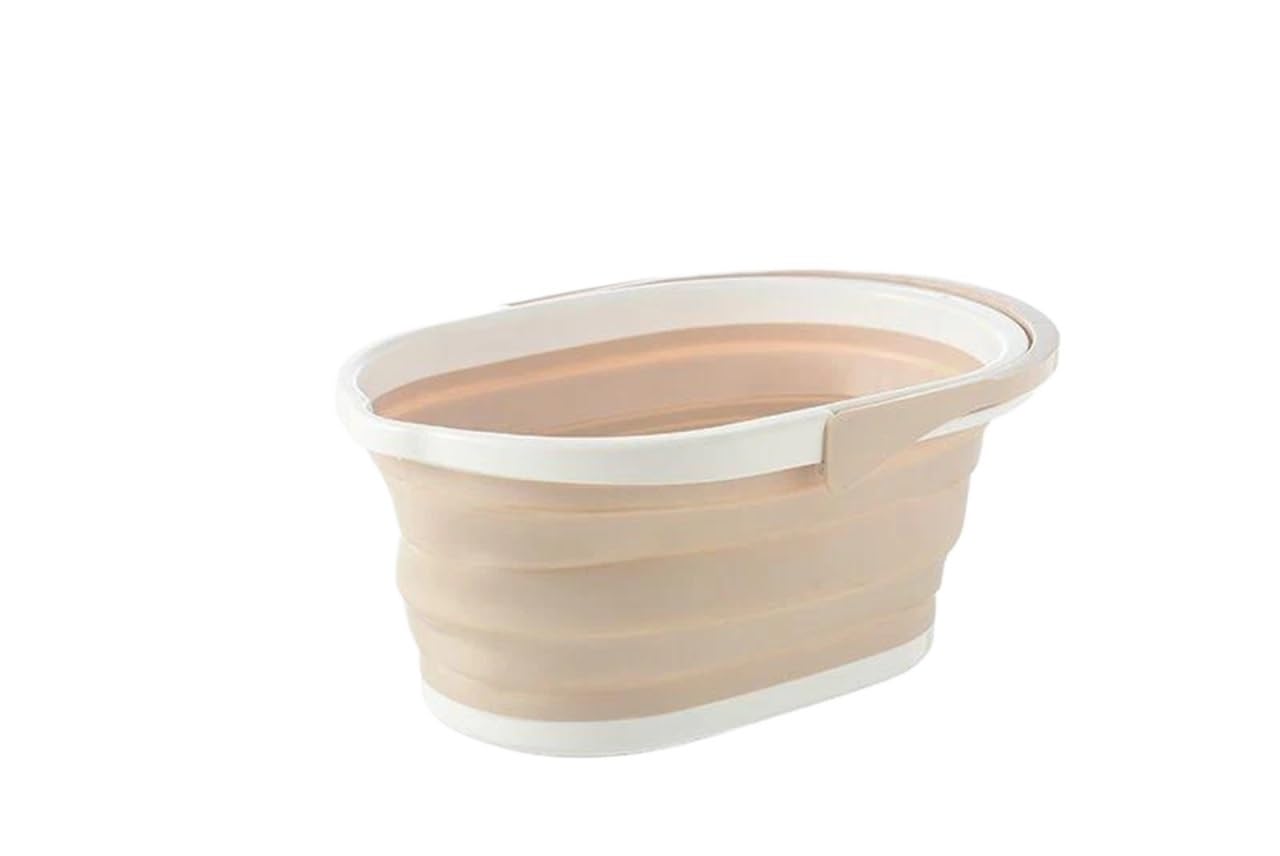 1 pièces Seau Pliant de vadrouille pêche Portable Camping en Plein air Lavage Voiture Pliable Outil Nettoyage ménager pour Les Voyages La Randonnée(Khaki)