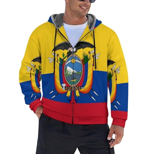 Sweat à capuche Équateur imprimé 3D pour homme et femme veste zippée d'hiver polaire