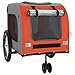 Tidyard Pet Bike Trailer for Small Dogs and Cats, Compact Foldable Design with Shock Absorbers and Lockable Wheels, Orange Grey Oxford Fabric PVC Cover for Outdoor Biking Adventures