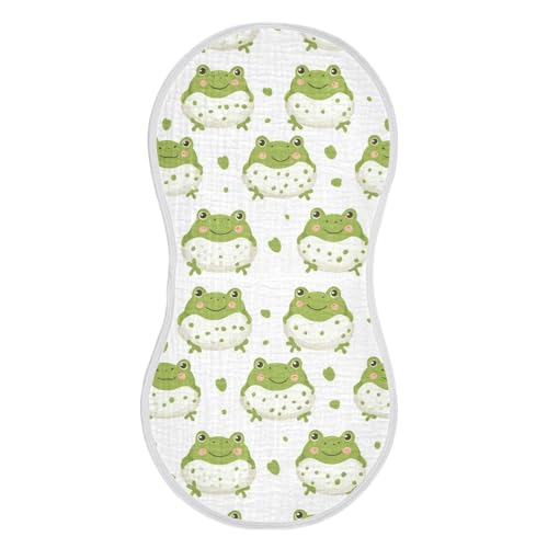 vvfelixl Light Green Cute Frog Burp Cloths for Baby Boy Girls Baby Washcloths Burp Rags 1 Pack