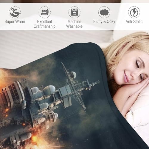 Manta de franela de buque de guerra de 130x180 cm para sofa y cama 6