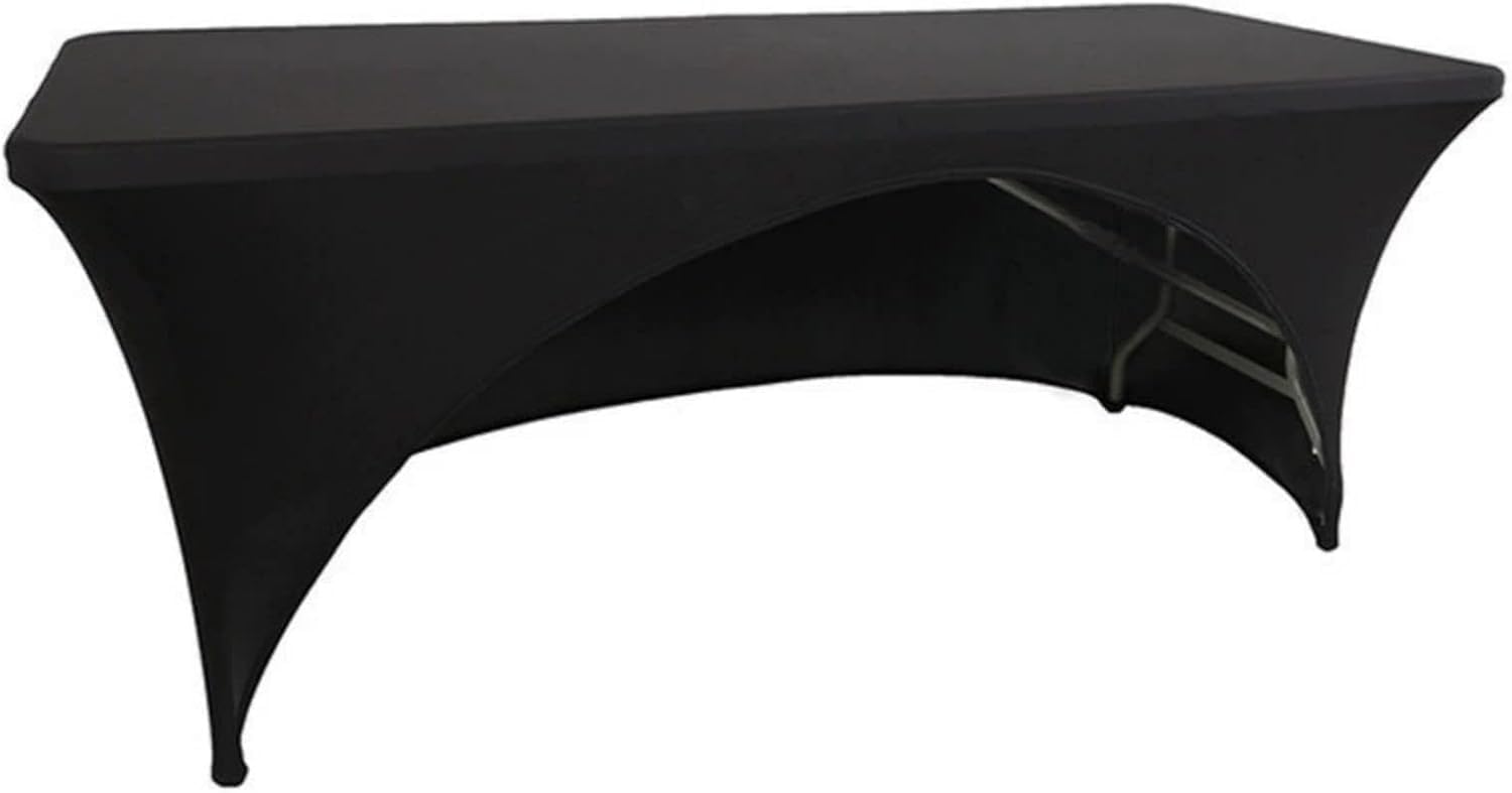 KIJyfgTR Rectangular Spandex Tablecloth – Ideal For Weddings And Birthdays(Schwarz,6FT 183x76cm)