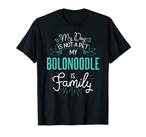 Cute Bolonoodle Design Family Dog Giftn T-Shirt, Black