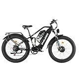 ⚡️【Dual 1500W Peak Motor System】Experience unmatched power with dual 1500W brushless motors, delivering high-torque performance for steep 30° climbs and speeds up to 35MPH (compliant with US regulations). Paired with a 7-speed Shimano gear system, co...