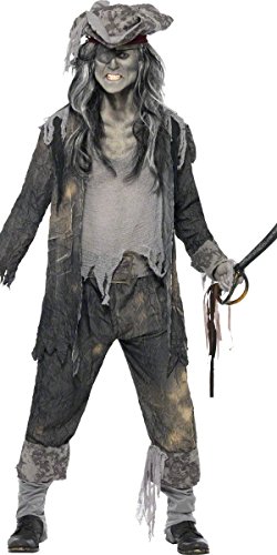 Smiffys Men Ghost Ship Ghoul Adult Sized Costume, Grey, XL - US Size 46 -48