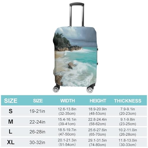 Travel Luggage Cover Elastic Suitcase Cover Serene Coastal Luggage Covers Luggages Protector Covers for Travel Anti-Scratch Luggages Decorative Cover for Adult L2