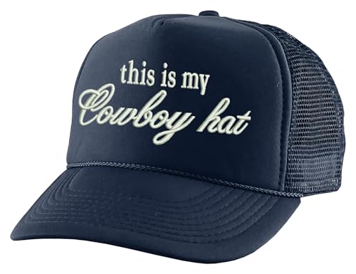 Image of ALLNTRENDS This is My Cowboy Hat Embroidered Trucker Hat Funny Western Snapback Cap