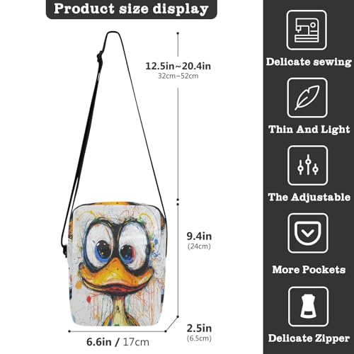 Cute Art Duck Doodle messenger bag crossbody bag men Womens Cross Body Purse Adjustable Strap for Outdoor Daily Outdoor Daily3
