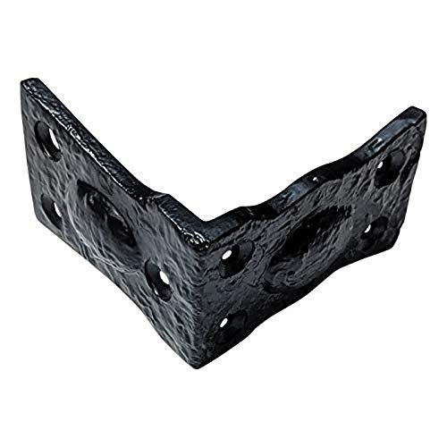 Miniatura 5 de Adonai Hardware "Arah" - Esquina en L de hierro antiguo negro (suministrado como 16 piezas por paquete) - Recubrimiento de polvo negro