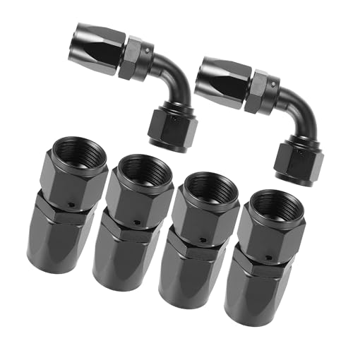 Hihaha - Hihaha AN8 Straight AN8 90 Degree Swivel Hose End Fitting /6pcs