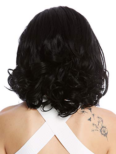 WIG ME UP - TYW60876H-1 Halfwig Hairpiece Extension with braided hair circlet shoulder length tips curled stringy wet-look black 17inch - Image 4