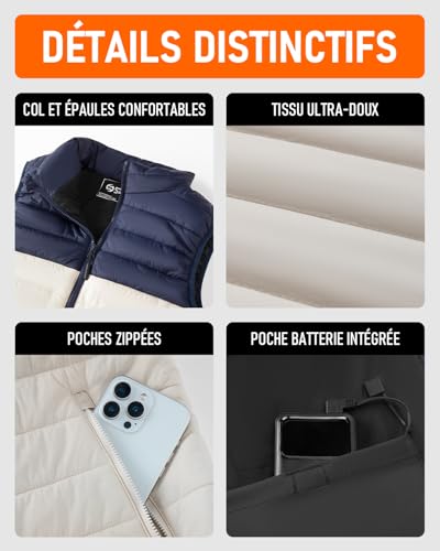 Gilet chauffant contre le froid SZNX veste de travail hiver homme