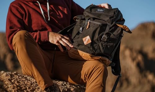 Eddie Bauer Bygone Backpack Retro Design Laptop Sleeve Travel Work Hiking Durable Nylon 25L Black by Eddie Bauer - Image 5