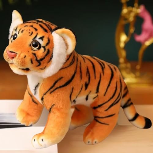 Image of Tickles Siberian Jungle Tiger Soft Stuffed Plush Animal Toy for Kids Boys & Girls Birthday Gift (Color: Yellow & Black Size: 35 cm)