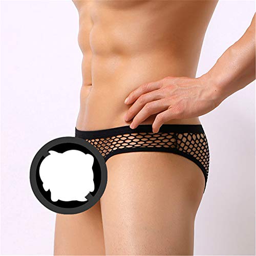 Andongnywell 3 Pack Men's See Through Fishnet Bikini Briefs Low Rise Panties Underwear Knickers panties2