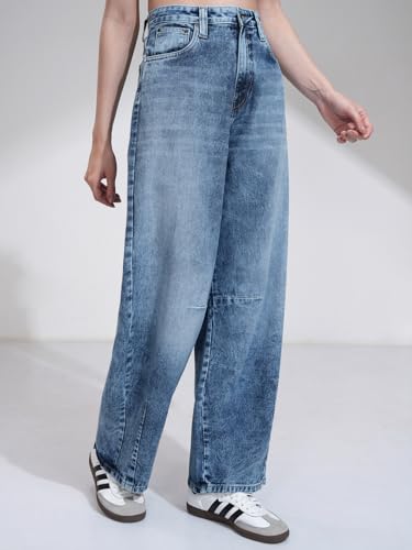 Image of Tokyo Talkies Women Cotton Baggy Jeans | Machine wash