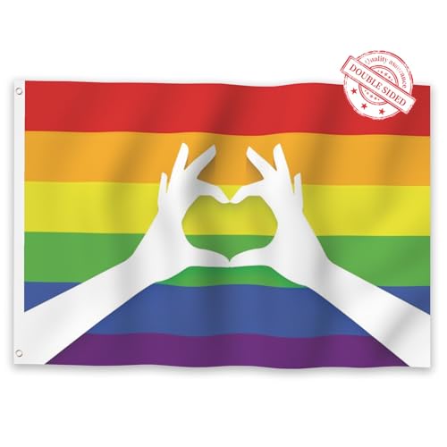Drapeau LGBTQ+ 180x300cm grand format extérieur amour et égalité